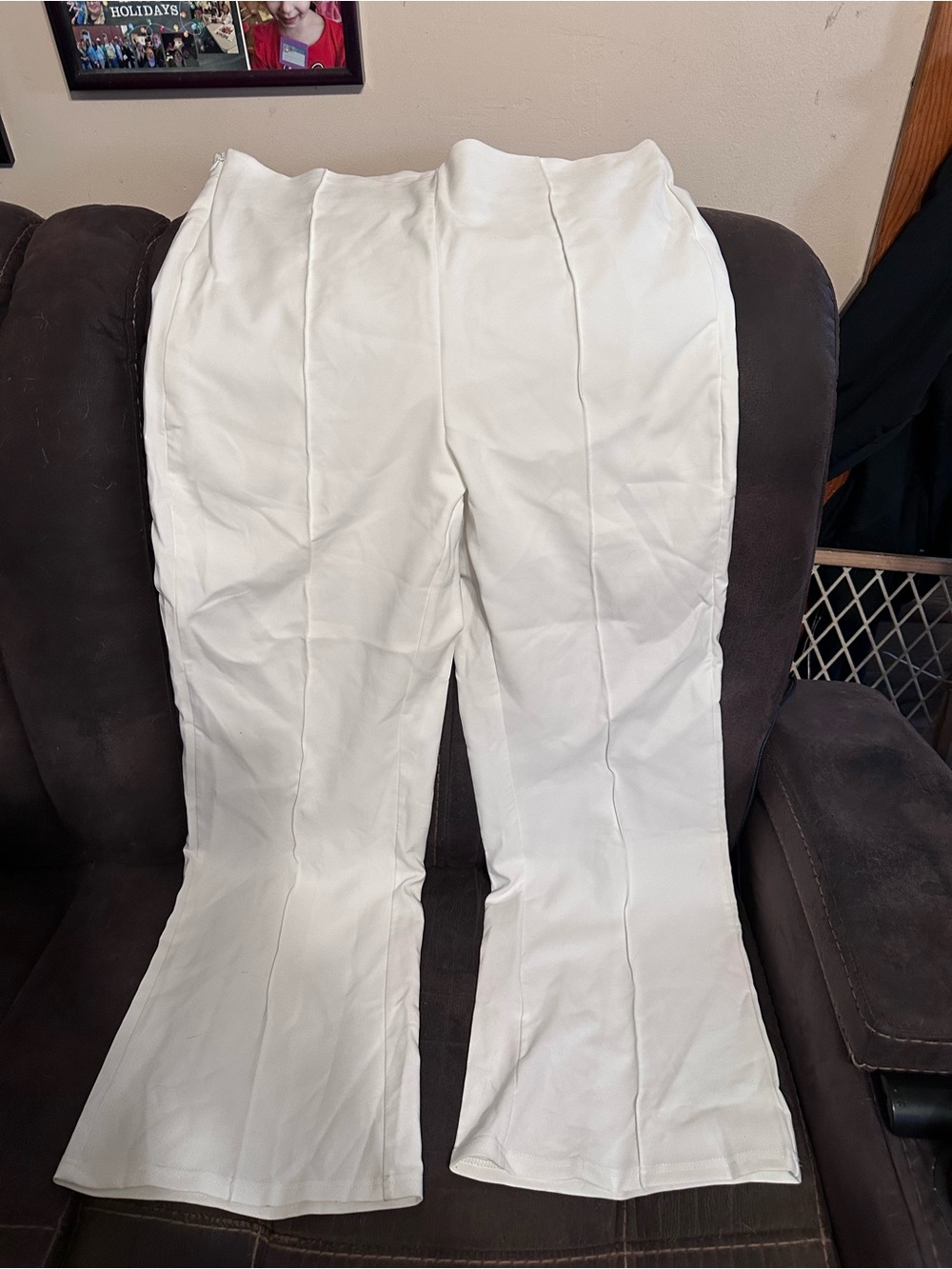 SHEIN White Flare Pants and pink long sleeve silk shirt Harry styles concert new